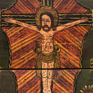 Icon 'The Virgin and Child, the Crucifixion, St. Nicholas'