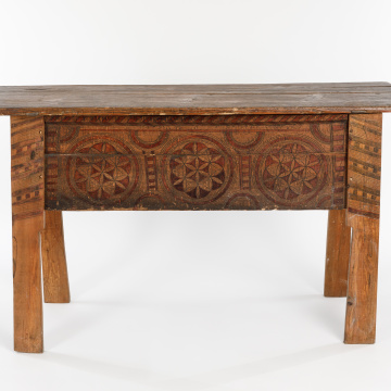 Carved chest-table