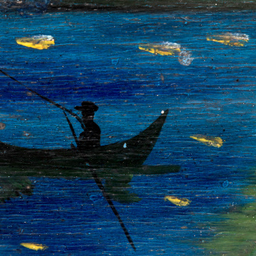 Landscape with swans