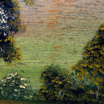 Landscape with swans