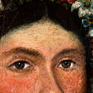 Portrait of a girl wearing a flower crown