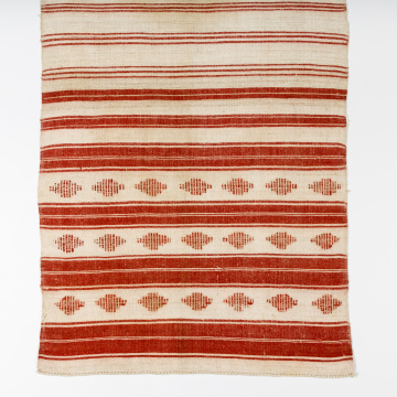 Woven rushnyk (towel) placed under a bread