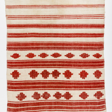 Woven rushnyk (towel) placed under a bread