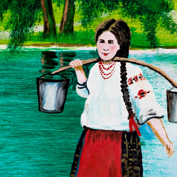 Halia carriying water ...