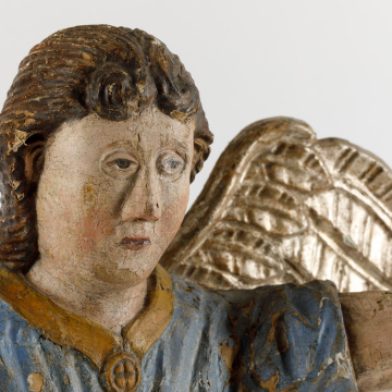 Wooden sculpture of an angel