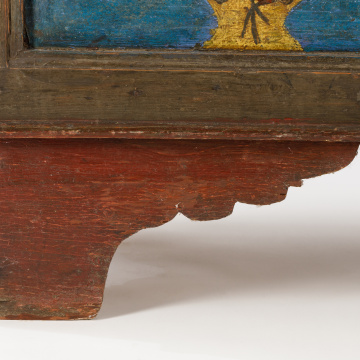 Painted chest on figured legs
