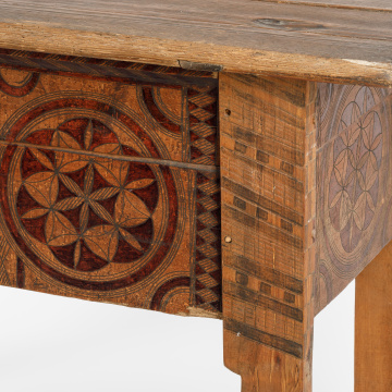 Carved chest-table