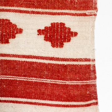 Woven rushnyk (towel) placed under a bread