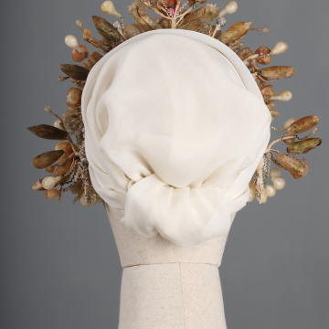 Wedding flower crown with two hoops
