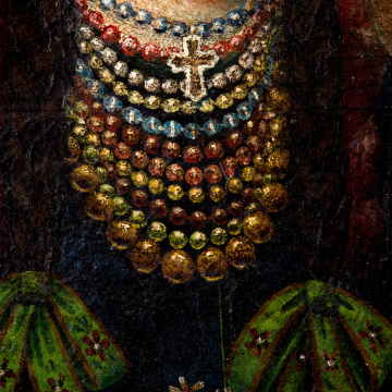 Portrait of a girl wearing a flower crown