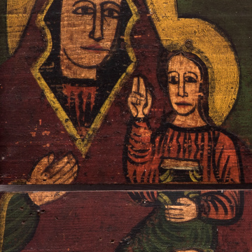 Icon 'The Virgin and Child, the Crucifixion, St. Nicholas'