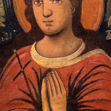 Icon 'Basil the Great, the Virgin and Child, the Holy Martyr Eudocia'