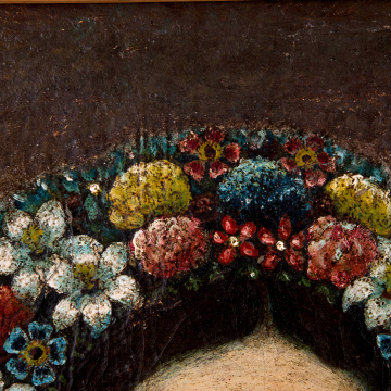 Portrait of a girl wearing a flower crown