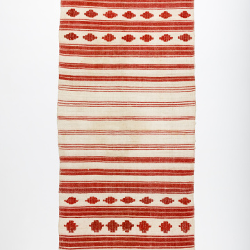 Woven rushnyk (towel) placed under a bread