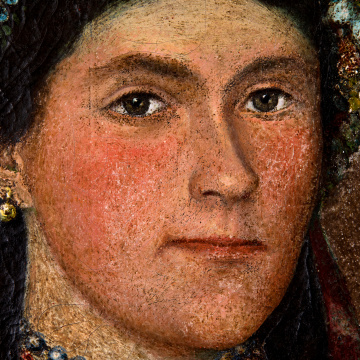 Portrait of a girl wearing a flower crown