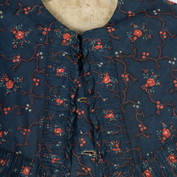 Yupka (indigo calico women's overcoat) with a fur coat