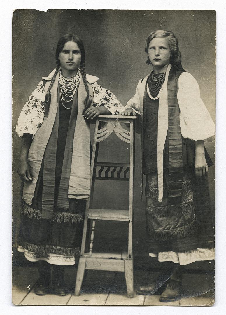 Two girls in traditional attire