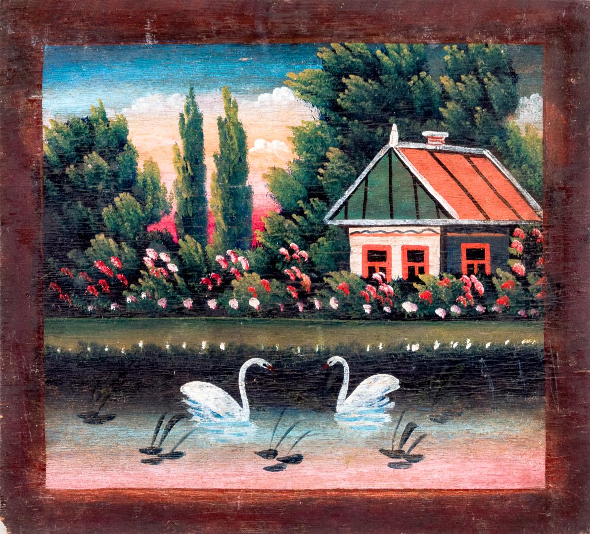House by a pond