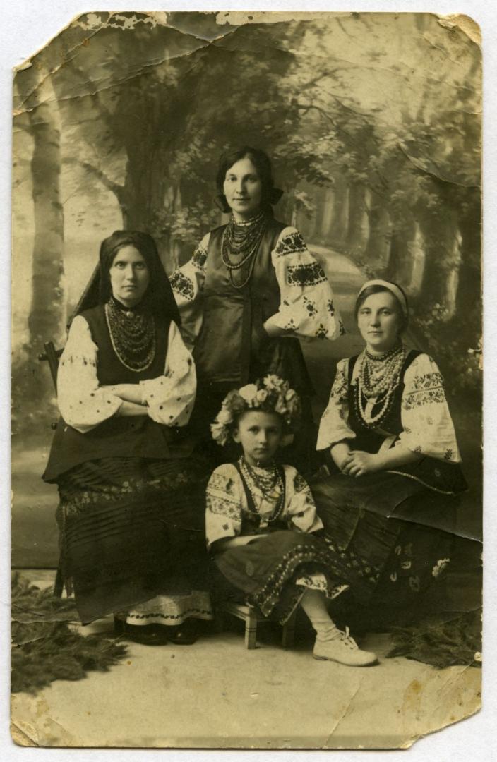 Photo. A family wearing folk attire