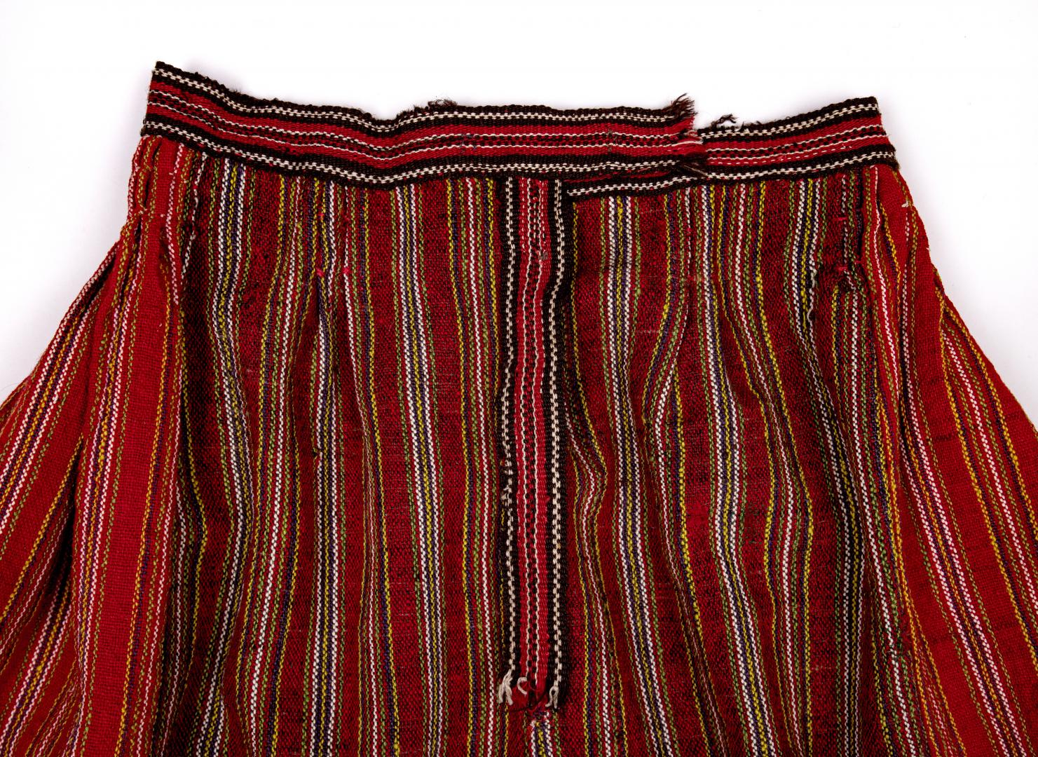 Striped, woven, bright, woolen litnyk (skirt)