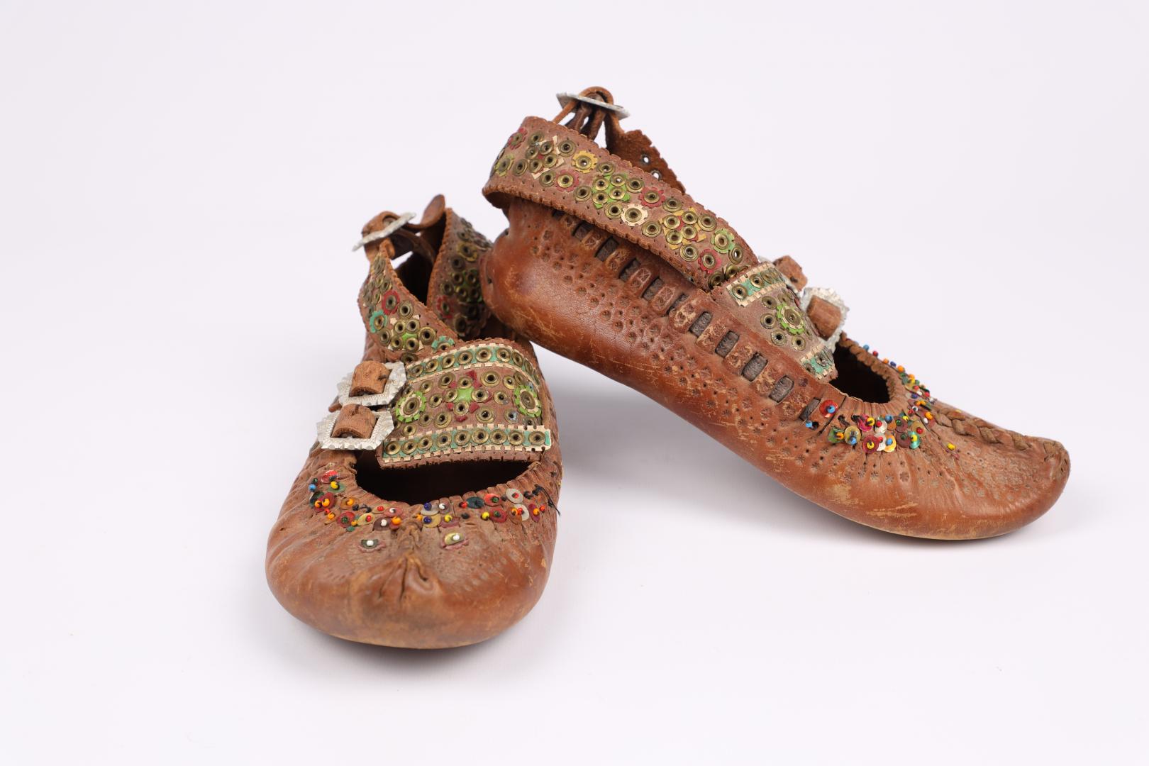 Postoly (women's boots) decorated with beads and sequins