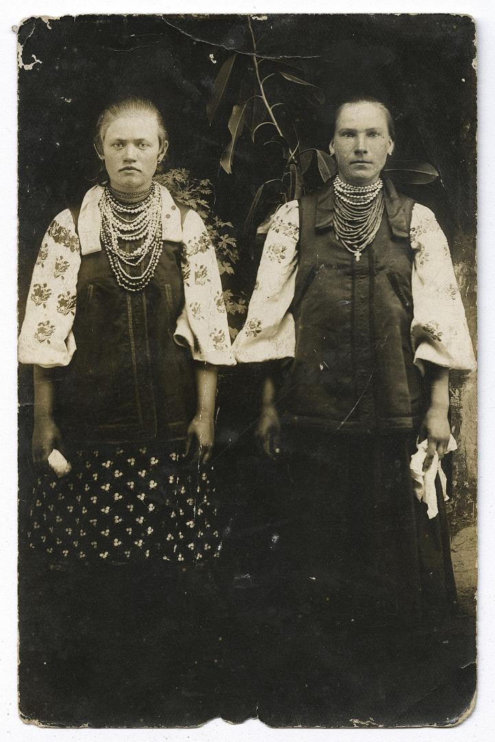 Two girls in traditional attire