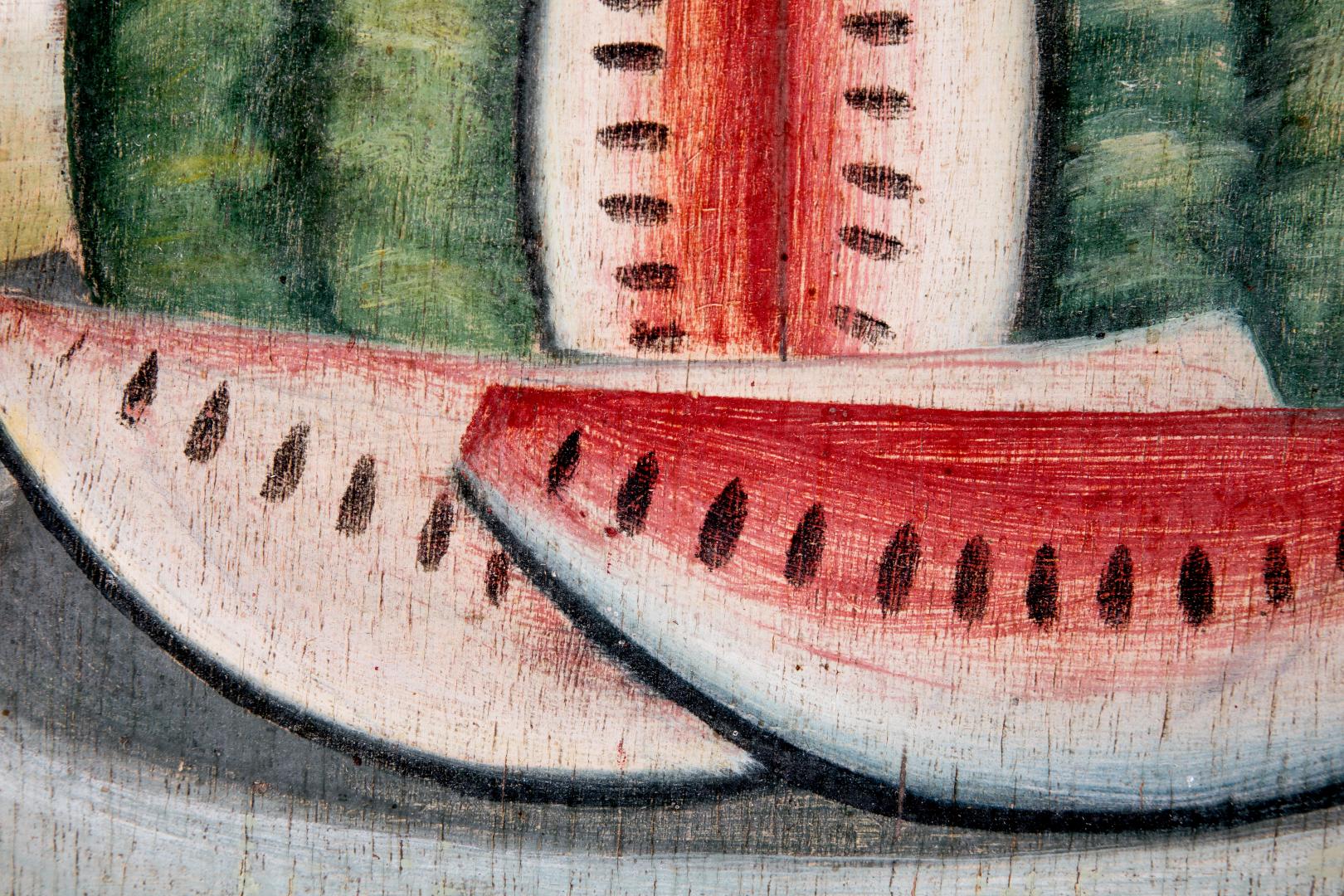 Still life with watermelon and a knife