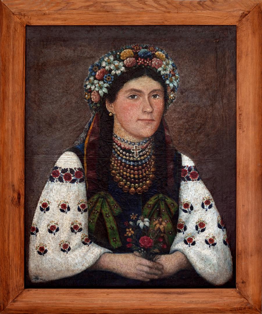 Portrait of a girl wearing a flower crown