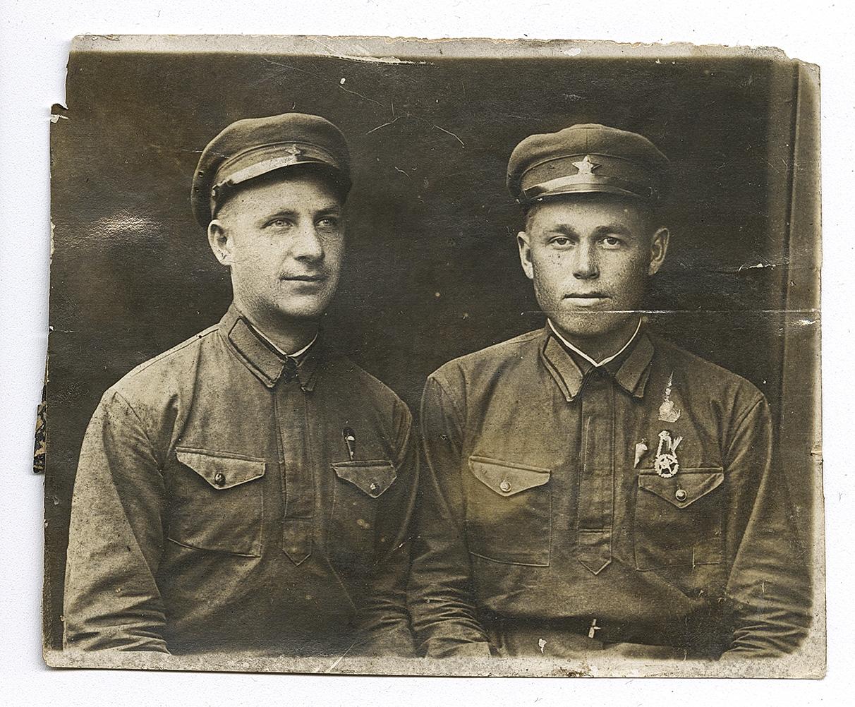 Bust portrait of two men in uniforms