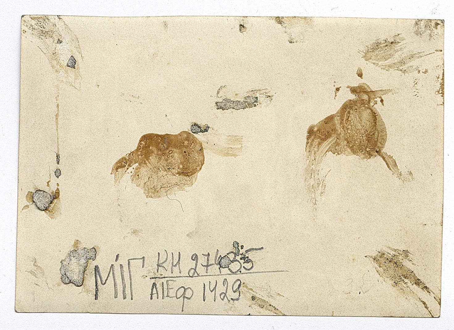 Троє чоловіків, один у вишитій сорочці, один у військовій формі, та чотири жінки, троє у народному вбранні