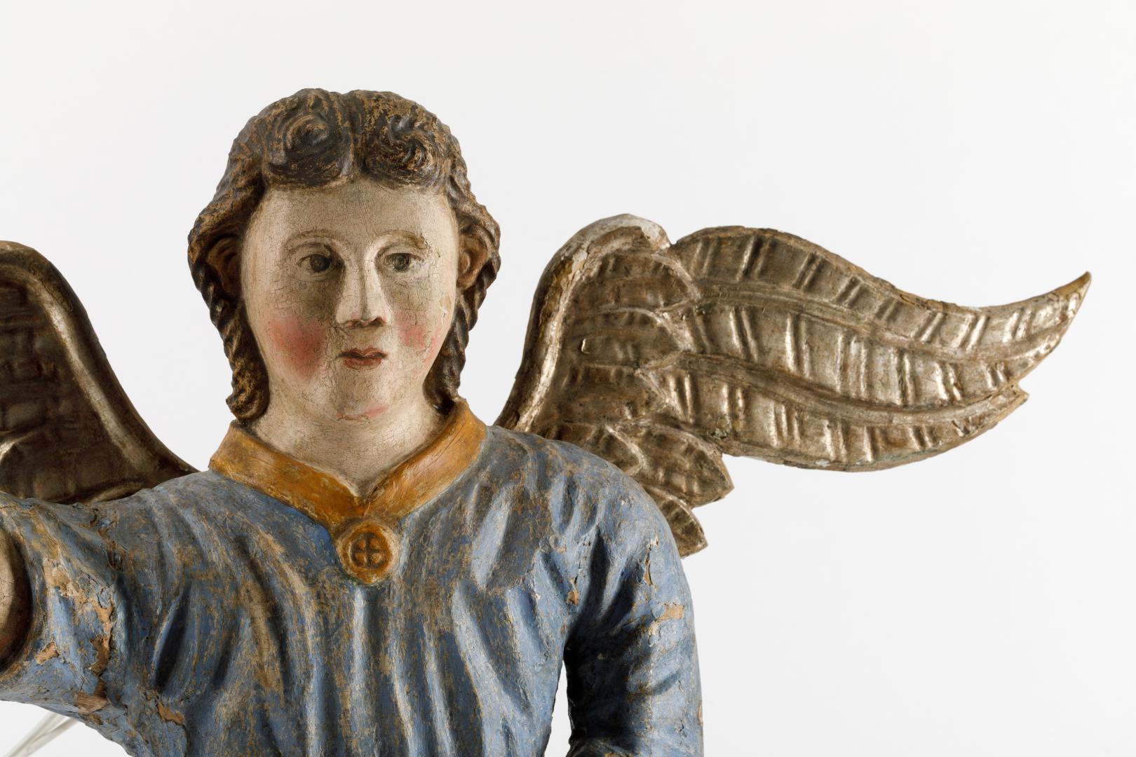 Wooden sculpture of an angel