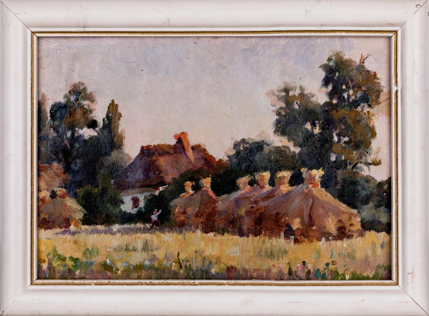 Haystacks outside the village