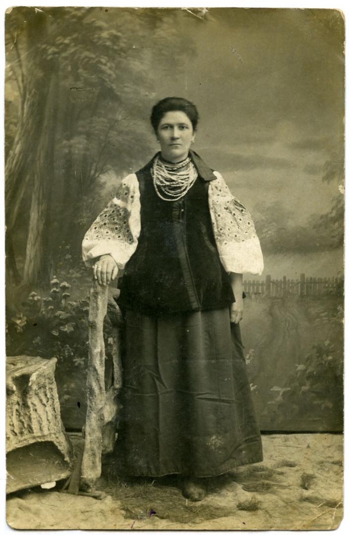 Photo. A woman wearing folk attire