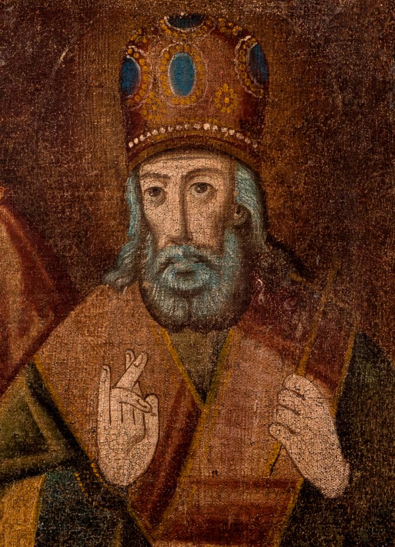 Icon 'Basil the Great, St. John Chrysostom, St. Gregory the Theologian, St. Barbara, St. Irina'