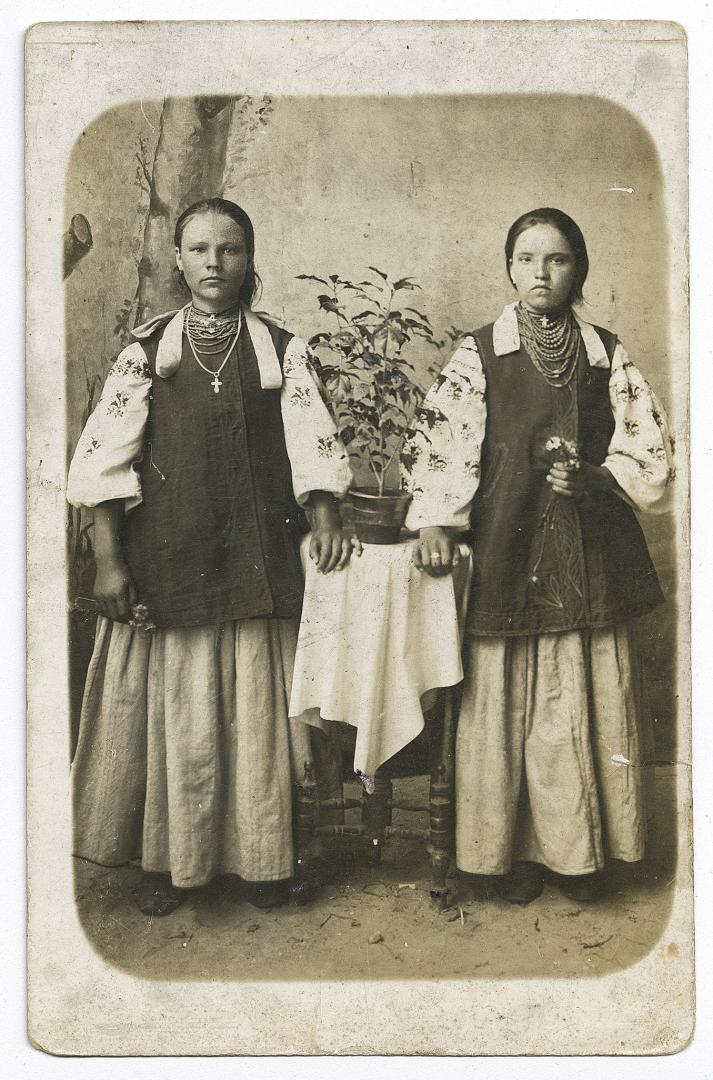 Two girls in traditional attire