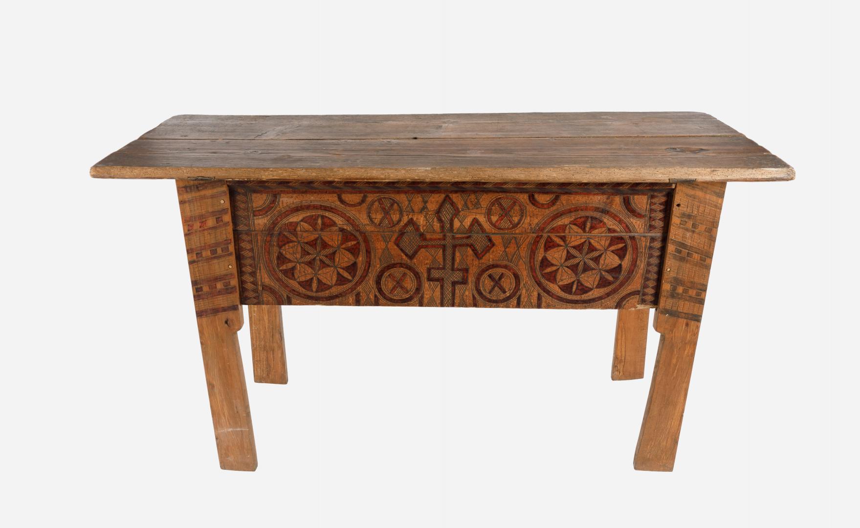 Carved chest-table
