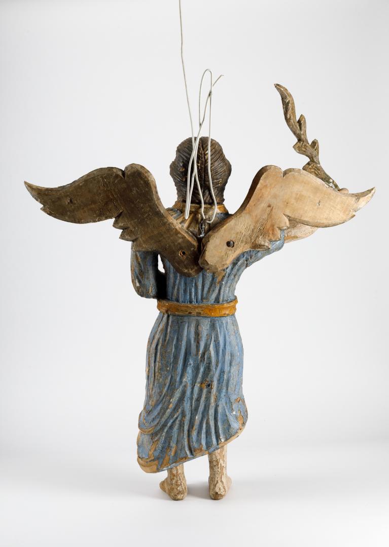 Wooden sculpture of an angel