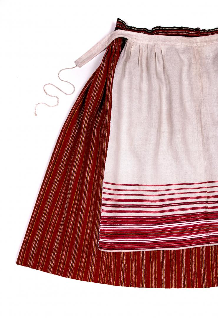 Striped, woven, bright, woolen litnyk (skirt)