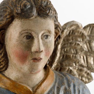 Wooden sculpture of an angel