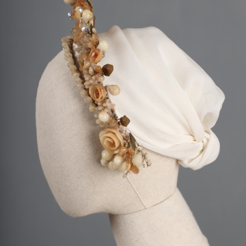 Wedding flower crown with two hoops