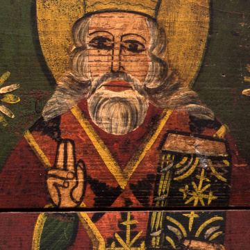 Icon 'The Virgin and Child, the Crucifixion, St. Nicholas'