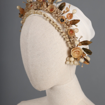 Wedding flower crown with two hoops