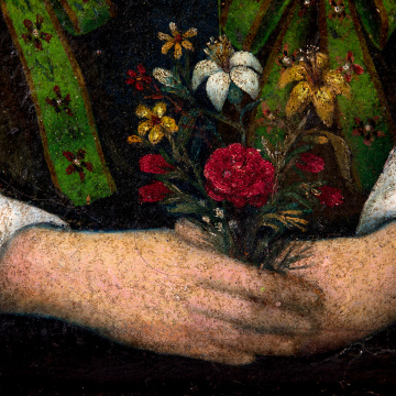 Portrait of a girl wearing a flower crown