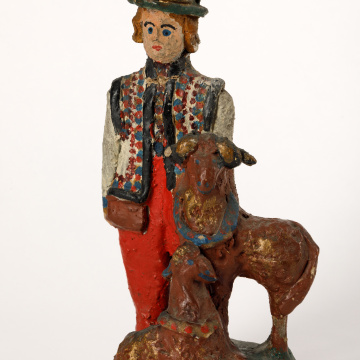 Sculpture 'Hutsul with a goat and a sheep'