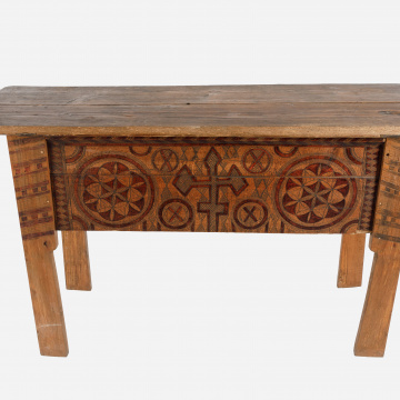 Carved chest-table