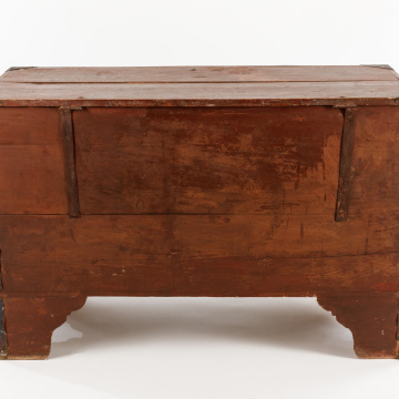 Painted chest on figured legs